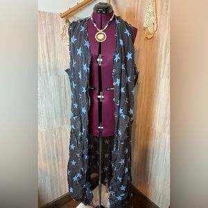 A Rare Bird Handmade Starry Night Women's Vest Long Kimono